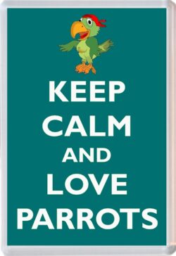 Keep Calm and Love Parrots - Jumbo Fridge Magnet Souvenir Gift Present