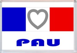 Pau - Love France/French Towns & Cities Flag - Jumbo Fridge Magnet Souvenir Gift Present