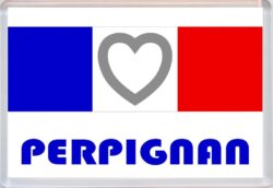 Perpignan - Love France/French Towns & Cities Flag - Jumbo Fridge Magnet Souvenir Gift Present