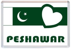 Peshawar - Love Pakistan/Pakistani Towns & Cities Flag - Jumbo Fridge Magnet Souvenir Gift Present