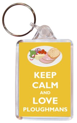 Keep Calm and Love Ploughmans - Double Sided Large Keyring Key Ring Fob Chain Name Tag Gift Present Souvenir