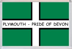 Plymouth - Pride of Devon County Flag - Jumbo Fridge Magnet Souvenir Gift Present