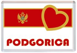 Podgorica - Love Montenegro Towns & Cities Flag - Jumbo Fridge Magnet Souvenir Gift Present