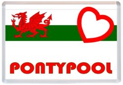 Pontypool - Love Wales/Welsh Towns & Cities Flag - Jumbo Fridge Magnet Souvenir Gift Present