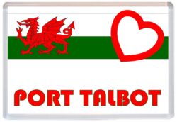 Port Talbot - Love Wales/Welsh Towns & Cities Flag - Jumbo Fridge Magnet Souvenir Gift Present