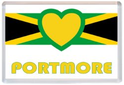 Portmore - Love Jamaica/Jamaican Towns & Cities Flag - Jumbo Fridge Magnet Souvenir Gift Present