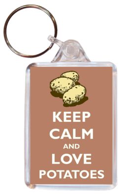 Keep Calm and Love Potatoes - Double Sided Large Keyring Key Ring Fob Chain Name Tag Gift Present Souvenir