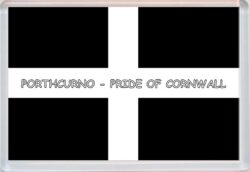 Porthcurno - Pride of Cornwall County Flag - Jumbo Fridge Magnet Souvenir Gift Present