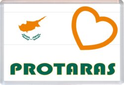 Protaras - Love Cyprus/Cypriot Towns & Cities Flag - Jumbo Fridge Magnet Souvenir Gift Present