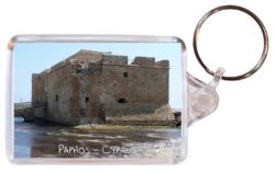 Paphos - Cyprus ? Double Sided Large Keyring Key Fob Chain Ring Gift Present Souvenir