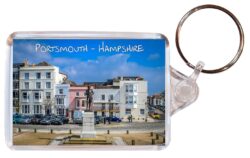 Portsmouth - Hampshire - Double Sided Large Keyring Key Fob Chain Ring Gift Present Souvenir