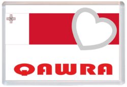 Qawra - Love Malta/Maltese Towns & Cities Flag - Jumbo Fridge Magnet Souvenir Gift Present