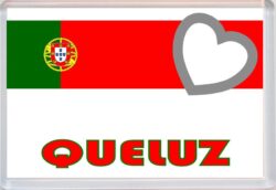 Queluz - Love Portugal/Portuguese Towns & Cities Flag - Jumbo Fridge Magnet Souvenir Gift Present