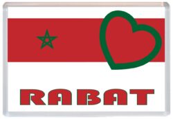 Rabat - Love Morocco/Moroccan Towns & Cities Flag - Jumbo Fridge Magnet Souvenir Gift