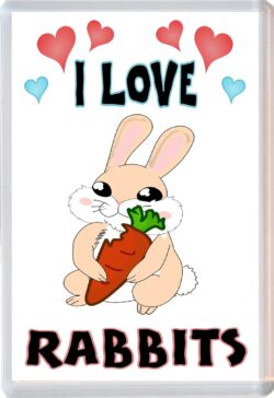 I Love Rabbits - Jumbo Fridge Magnet Souvenir Gift Present