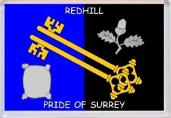 Redhill - Pride of Surrey County Flag - Jumbo Fridge Magnet Souvenir Gift