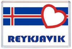 Reykjavik - Love Iceland/Icelandic Towns & Cities Flag - Jumbo Fridge Magnet Souvenir Gift Present