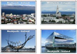 Reykjavik - Iceland - 4 PACK - Jumbo Fridge Magnet Souvenir Gift Present