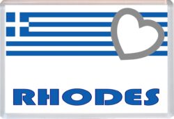 Rhodes - Love Greece/Greek Towns & Cities Flag - Jumbo Fridge Magnet Souvenir Gift Present