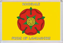 Rochdale - Pride of Lancashire County Flag - Jumbo Fridge Magnet Souvenir Gift Present