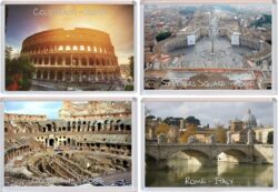 Rome - Italy - 4 PACK - Jumbo Fridge Magnet Souvenir Gift Present