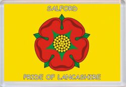 Salford - Pride of Lancashire County Flag - Jumbo Fridge Magnet Souvenir Gift Present