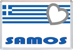 Samos - Love Greece/Greek Towns & Cities Flag - Jumbo Fridge Magnet Souvenir Gift Present