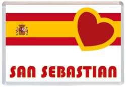 San Sebastian - Love Spain/Spanish Towns & Cities Flag - Jumbo Fridge Magnet Souvenir Gift Present