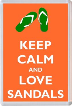 Keep Calm and Love Sandals - Jumbo Fridge Magnet Souvenir Gift Present