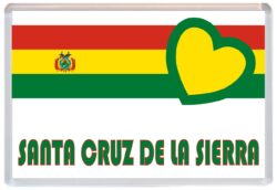 Santa Cruz de la Sierra - Love Bolivia/Bolivian Towns & Cities Flag - Jumbo Fridge Magnet Souvenir Gift Present