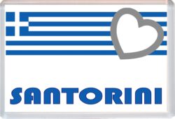 Santorini - Love Greece/Greek Towns & Cities Flag - Jumbo Fridge Magnet Souvenir Gift Present
