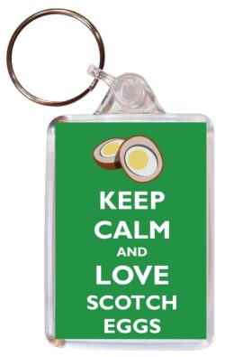 Keep Calm and Love Scotch Eggs - Double Sided Large Keyring Key Ring Fob Chain Name Tag Gift Present Souvenir