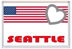 Seattle - Love USA/United States of America Towns & Cities Flag - Jumbo Fridge Magnet Souvenir Gift