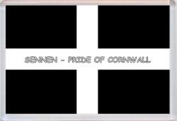 Sennen - Pride of Cornwall County Flag - Jumbo Fridge Magnet Souvenir Gift Present