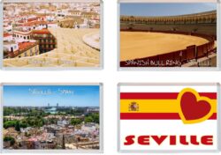 Seville - Spain - 4 PACK - Jumbo Fridge Magnet Souvenir Gift Present
