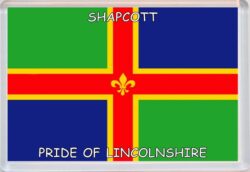 Shapcott - Pride of Lincolnshire County Flag - Jumbo Fridge Magnet Souvenir Gift Present
