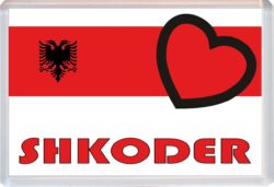 Shkoder - Love Albania Towns & Cities Flag - Jumbo Fridge Magnet Souvenir Gift Present