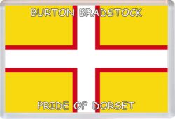 Burton Bradstock - Pride of Dorset County Flag - Jumbo Fridge Magnet Souvenir Gift Present