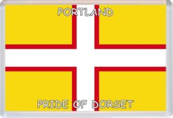 Portland - Pride of Dorset County Flag - Jumbo Fridge Magnet Souvenir Gift Present