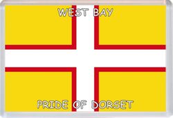 West Bay - Pride of Dorset County Flag - Jumbo Fridge Magnet Souvenir Gift Present