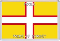 Poole - Pride of Dorset County Flag - Jumbo Fridge Magnet Souvenir Gift Present