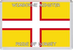 Wimborne Minster - Pride of Dorset County Flag - Jumbo Fridge Magnet Souvenir Gift Present