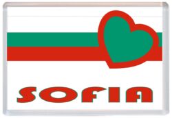 Sofia - Love Bulgaria/Bulgarian Towns & Cities Flag - Jumbo Fridge Magnet Souvenir Gift Present