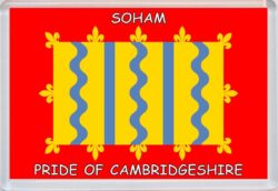 Soham - Pride of Cambridgeshire County Flag - Jumbo Fridge Magnet Souvenir Gift Present