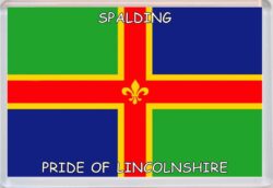 Spalding - Pride of Lincolnshire County Flag - Jumbo Fridge Magnet Souvenir Gift Present