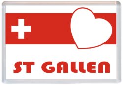 St Gallen - Love Swiss/Switzerland Towns & Cities Flag - Jumbo Fridge Magnet Souvenir Gift Present