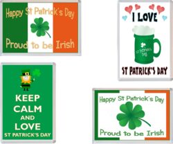St Patrick's Day - 4 PACK - Jumbo Fridge Magnet Souvenir Gift Present
