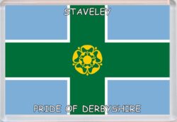 Staveley - Pride of Derbyshire County Flag - Jumbo Fridge Magnet Souvenir Gift Present