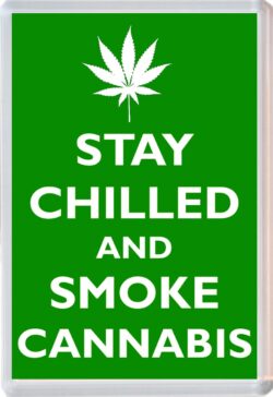 Stay Chilled and Smoke Cannabis - Jumbo Fridge Magnet Souvenir Gift Present