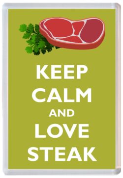 Keep Calm and Love Steak - Jumbo Fridge Magnet Souvenir Gift Present